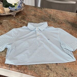 Vineyard Vines Blue and White Striped Polo Shirt